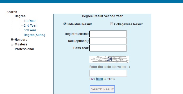 Degree 2nd Year Exam result