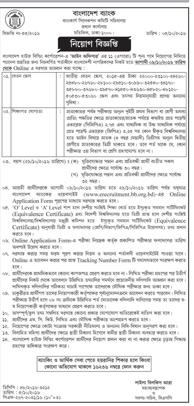 Bangladesh Bank Circular October 2016