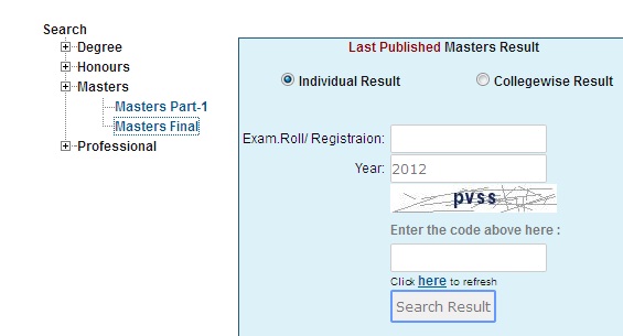 Masters Final Year Result 2016
