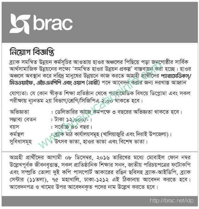 Brac job recruitment Notice