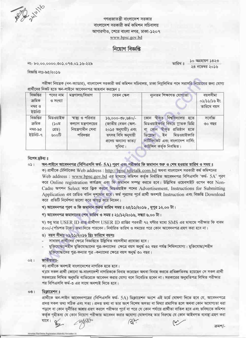 Nursing Job circular